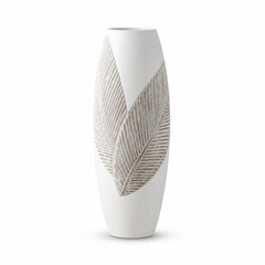 Vaza alba din polirasina 45 cm Leaf & Satin Yazhi