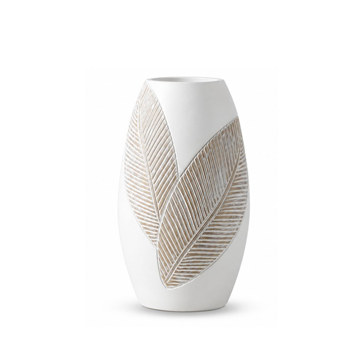 Vaza alba din polirasina 35 cm Leaf & Satin Yazhi