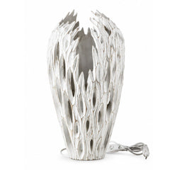 Veioza alba din polirasina 45 cm Nature Wood Yazhi
