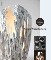 Veioza alba din polirasina 45 cm Nature Wood Yazhi