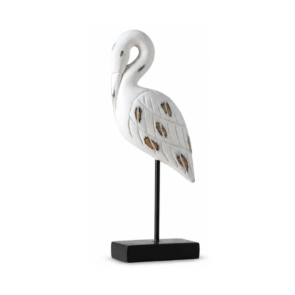Decoratiune barza alba din polirasina 40 cm Yazhi
