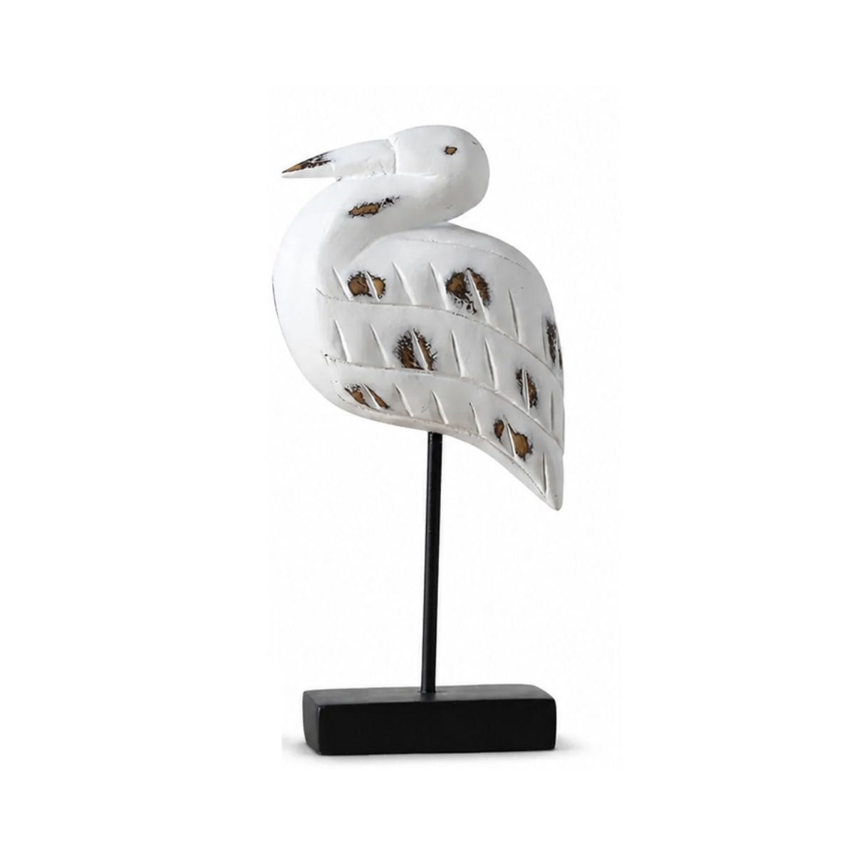 Decoratiune barza alba din polirasina 32 cm Yazhi