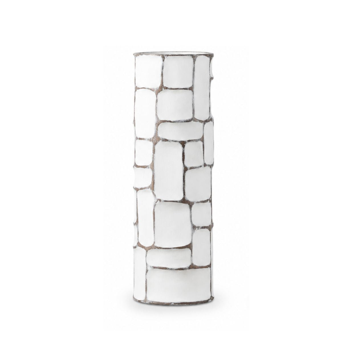 Vaza alba din polirasina 40 cm Geometry Yazhi