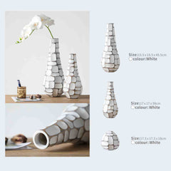 Vaza alba din polirasina 18 cm Geometry Yazhi