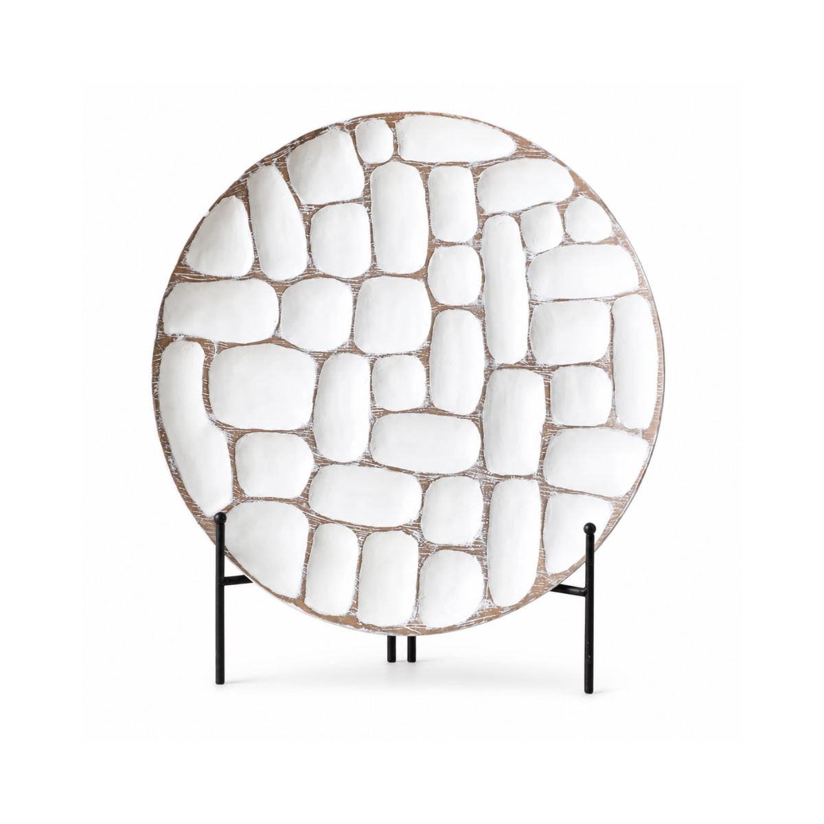 Platou decorativ alb din polirasina 35 cm Geometry Yazhi