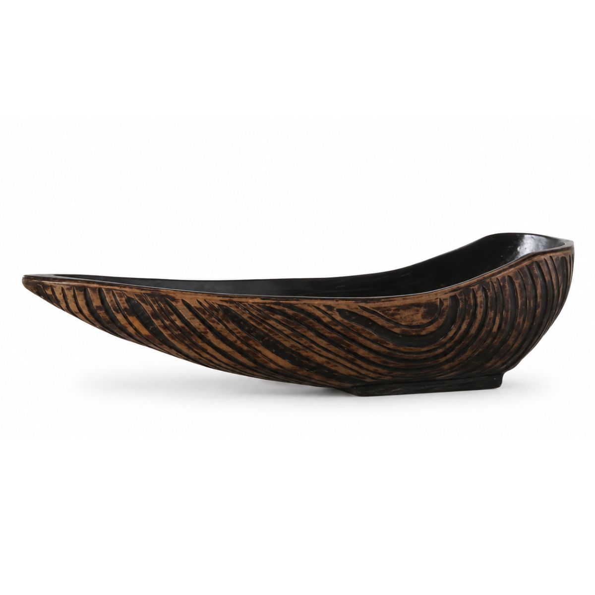 Platou de servire negru din polirasina 48.5 cm Annual Ring Yazhi