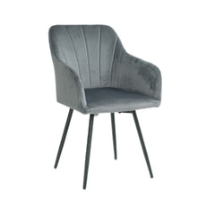 Scaun dining rotativ gri inchis, catifea poliester, 61x56x83 cm, Paonne