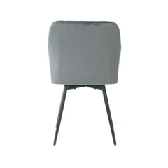 Scaun dining rotativ gri inchis, catifea poliester, 61x56x83 cm, Paonne