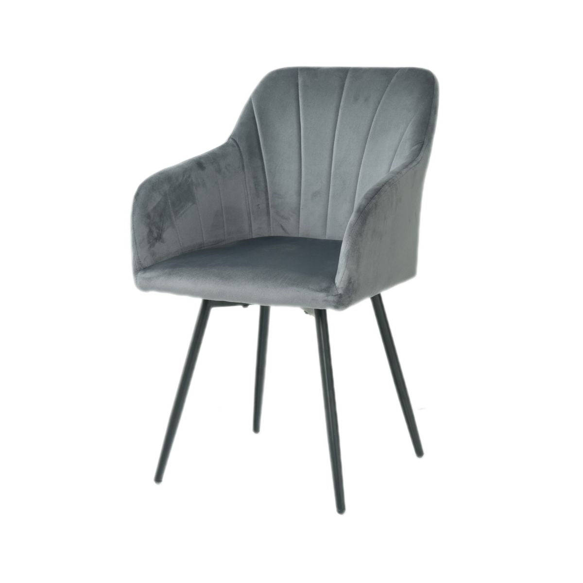 Scaun dining rotativ gri inchis, catifea poliester, 61x56x83 cm, Paonne