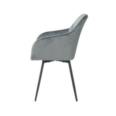 Scaun dining rotativ gri inchis, catifea poliester, 61x56x83 cm, Paonne