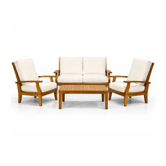 Set mobilier terasa/gradina Pinky 4 piese din lemn masiv de tec cu perne incluse