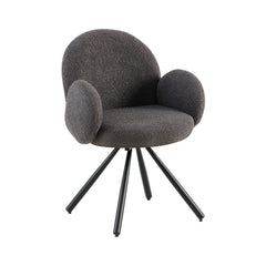 Scaun dining gri inchis, tapiserie textil si cadru metalic, rotativ, 60x63x87 cm HARO