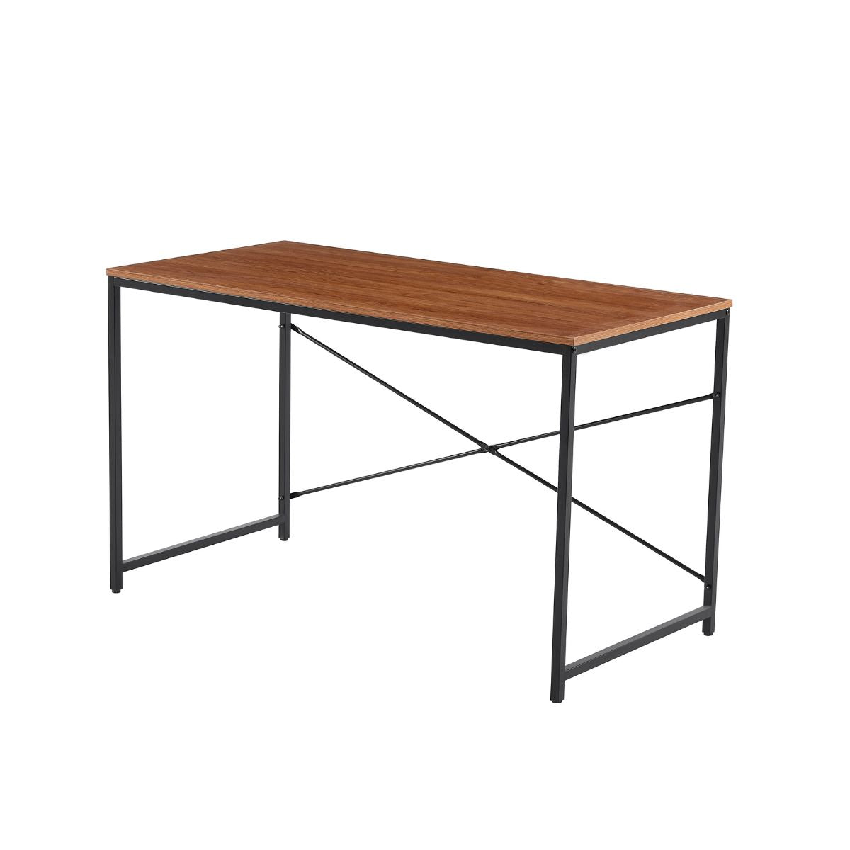 Birou cu cadru metalic negru si blat din MDF melaminat maro, 15 mm grosime, 120x60x72 cm Storia 1 HARO