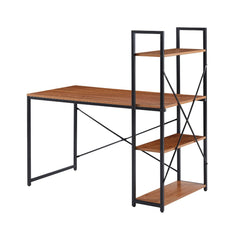 Birou cu cadru metalic negru si blat din MDF melaminat maro, 15 mm grosime, 120x60x121 cm Storia 2 HARO