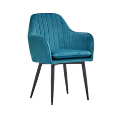 Scaun living/dining, verde inchis, tapiserie catifea, cadru metalic, Linea HARO