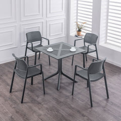 Scaun terasa/gradina din polipropilena, antracit, Trypa Haro