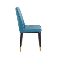 Pachet 3+1 Scaun cu cadru metalic tapitat cu piele artificiala de culoare verde turcoaz