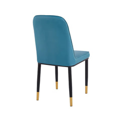 Pachet 3+1 Scaun cu cadru metalic tapitat cu piele artificiala de culoare verde turcoaz