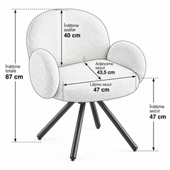 Pachet 3+1 Scaun rotativ bej-taupe Teddy DC-71