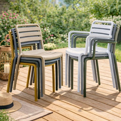 Scaun terasa/gradina verde-oliv din polipropilena Valencia Relax Haro