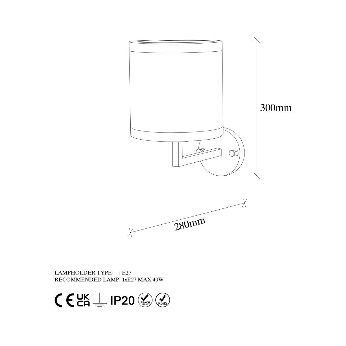 Aplica alb/auriu din metal si textil Ø18 cm Way