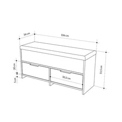 Bancheta alba din PAL melaminat 106 cm Cove Decortie