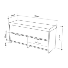 Bancheta maro nuc din PAL melaminat 106 cm Cove Decortie