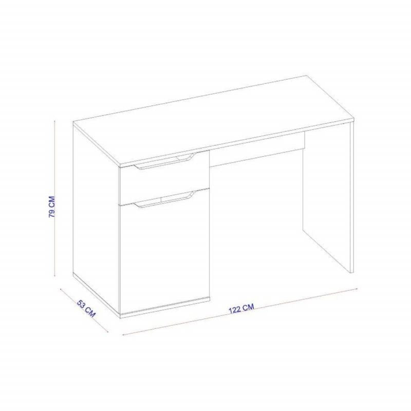 Birou alb din PAL melaminat 122x79x53 cm Fulya Ipar