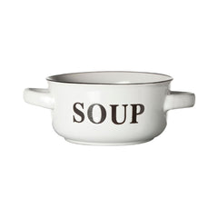 Bol alb din material ceramic Ø13,5 cm Text Soup Cosy&Trendy