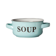 Bol bleu din material ceramic Ø13,5 cm Text Soup Cosy&Trendy