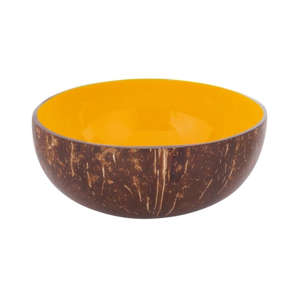 Bol din cocos Ø14 x 6 cm maro/galben Cocos Yellow Noya