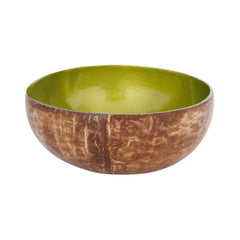 Bol din cocos Ø14 x 6 cm maro/verde Cocos Metallic Lime Noya