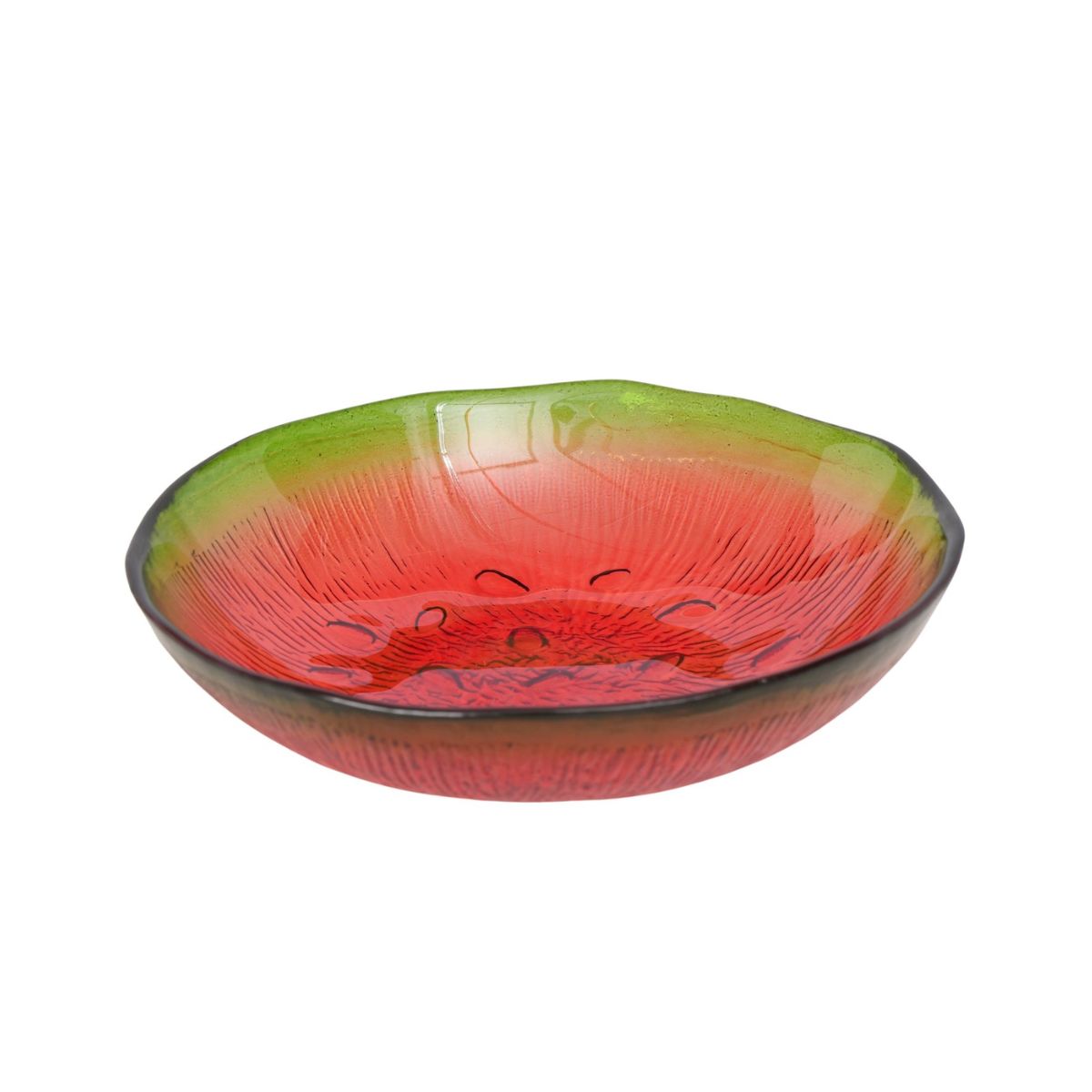 Bol rosu/verde din sticlaØ16 cm, 200 ml, Fruity Boltze design pepene