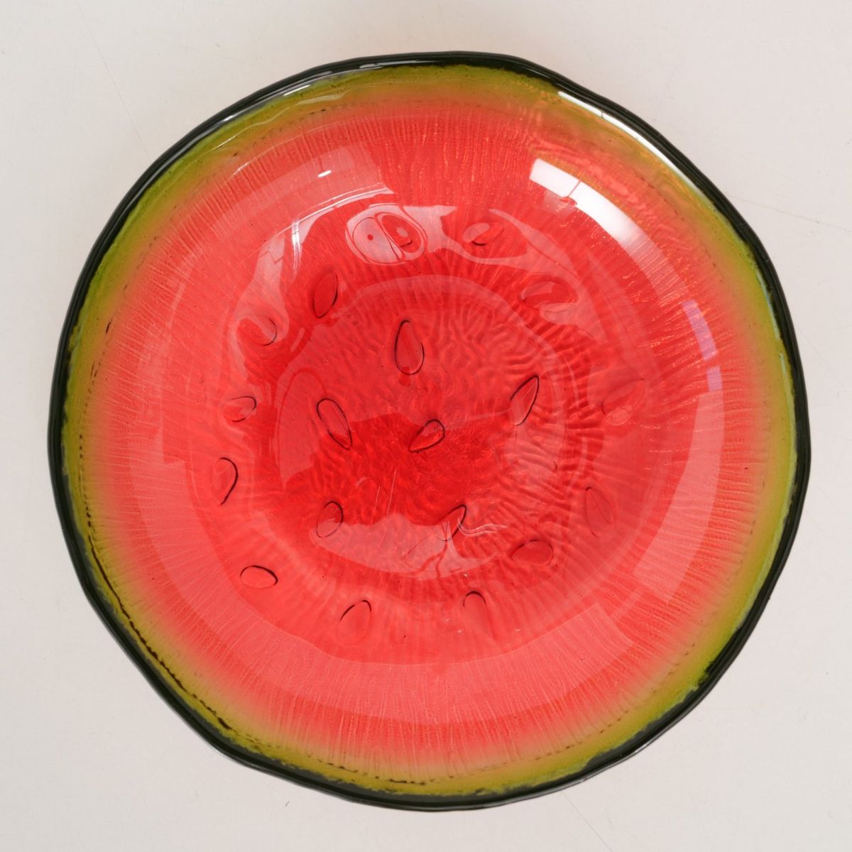 Bol rosu/verde din sticlaØ16 cm, 200 ml, Fruity Boltze design pepene