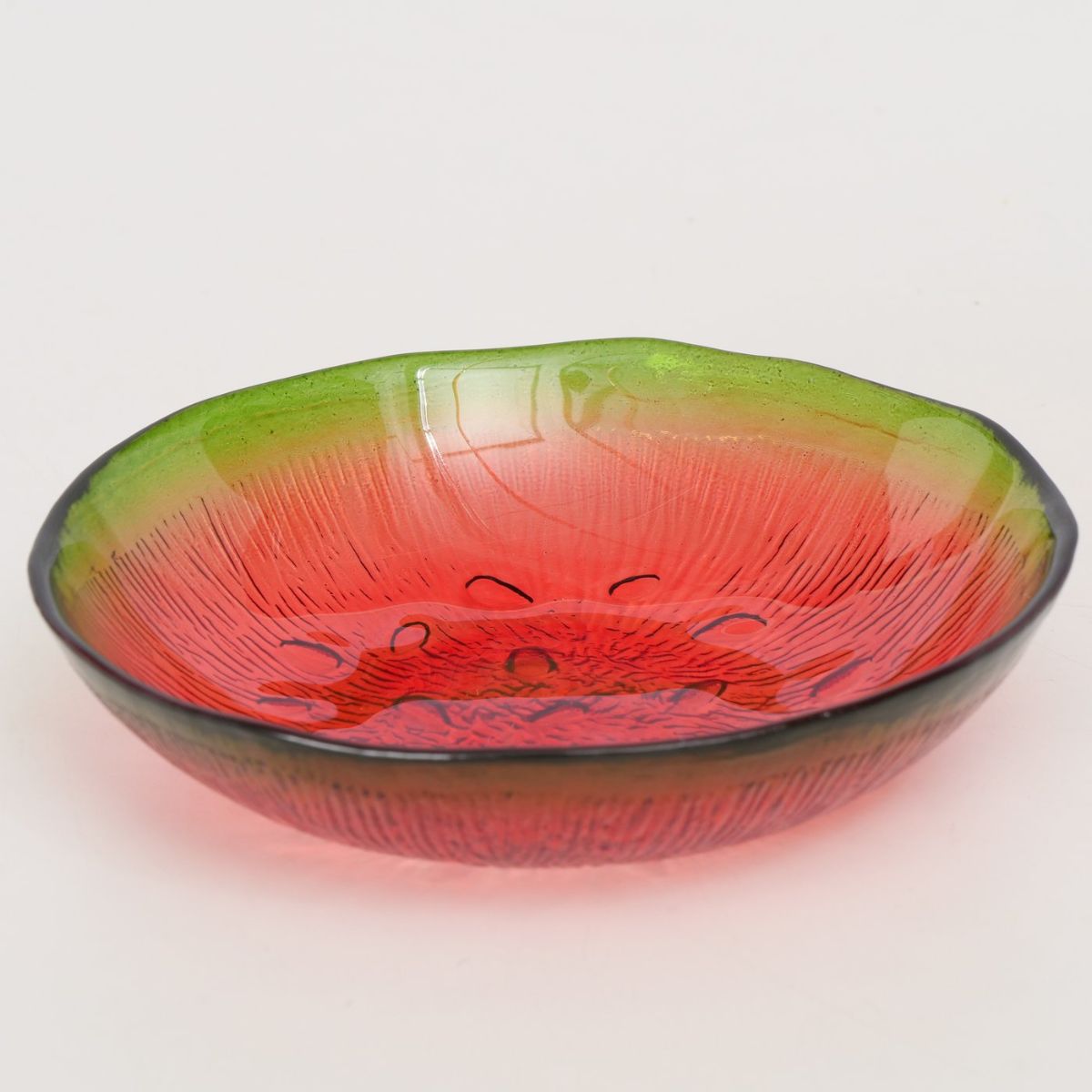 Bol rosu/verde din sticlaØ16 cm, 200 ml, Fruity Boltze design pepene