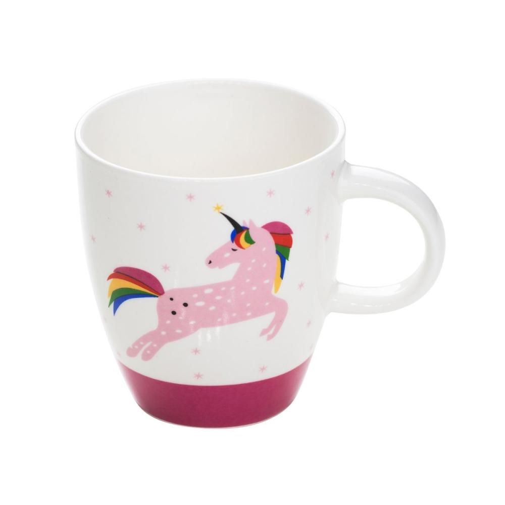 Cana alb/roz din portelan 24cl Unicorn Cosy&Trendy