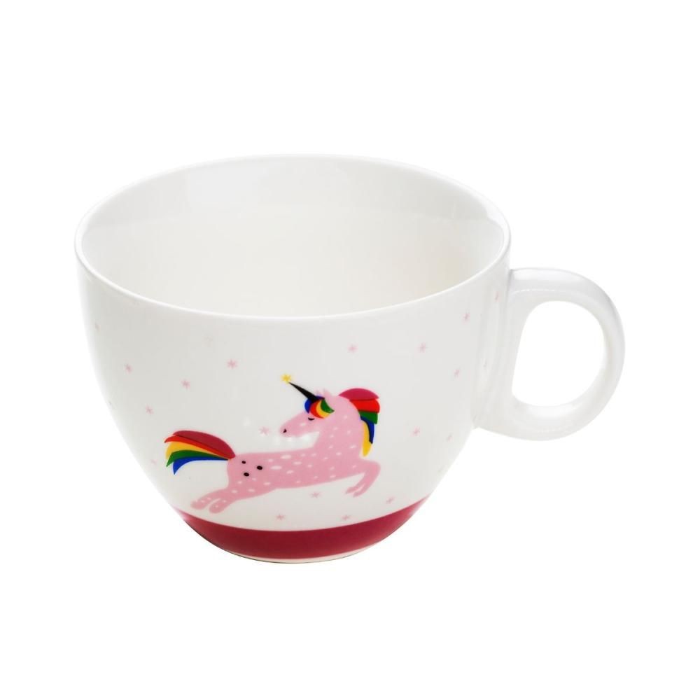 Cana alb/roz din portelan 50cl Unicorn Cosy&Trendy