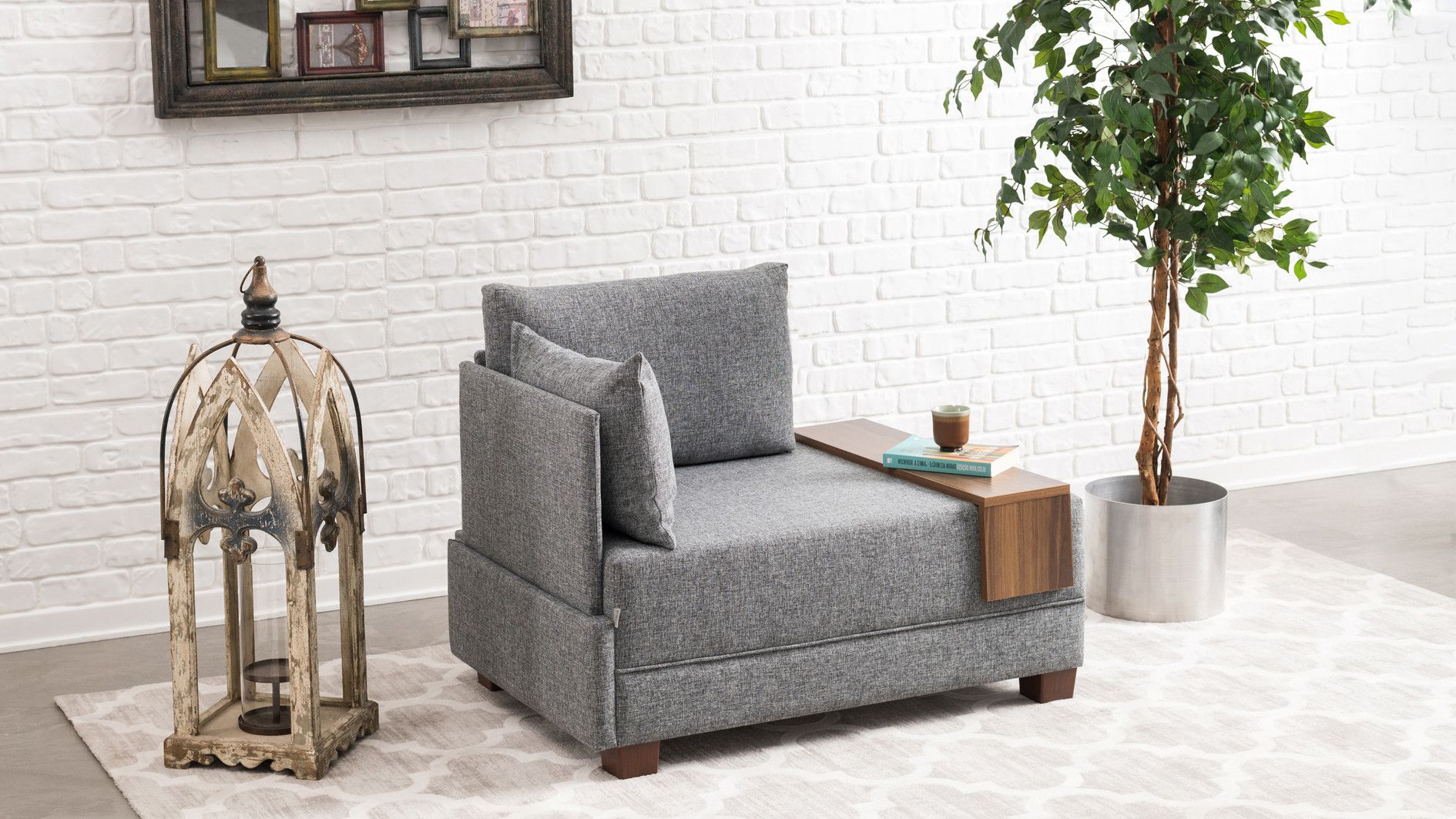 Canapea 1 loc Fly Armchair Left - Grey