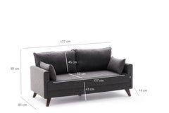 Canapea 2 locuri Bella Sofa For 2 Pr - Anthracite