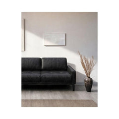 Canapea 2 locuri negru-vintage piele naturala Musso Tufted Mesonica