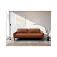 Canapea 3 locuri maro-cognac piele naturala Musso Tufted Mesonica