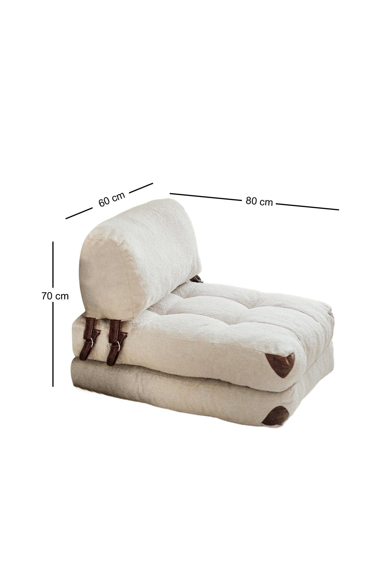 Canapea extensibila cu 1 loc Fold Teddy - Cream