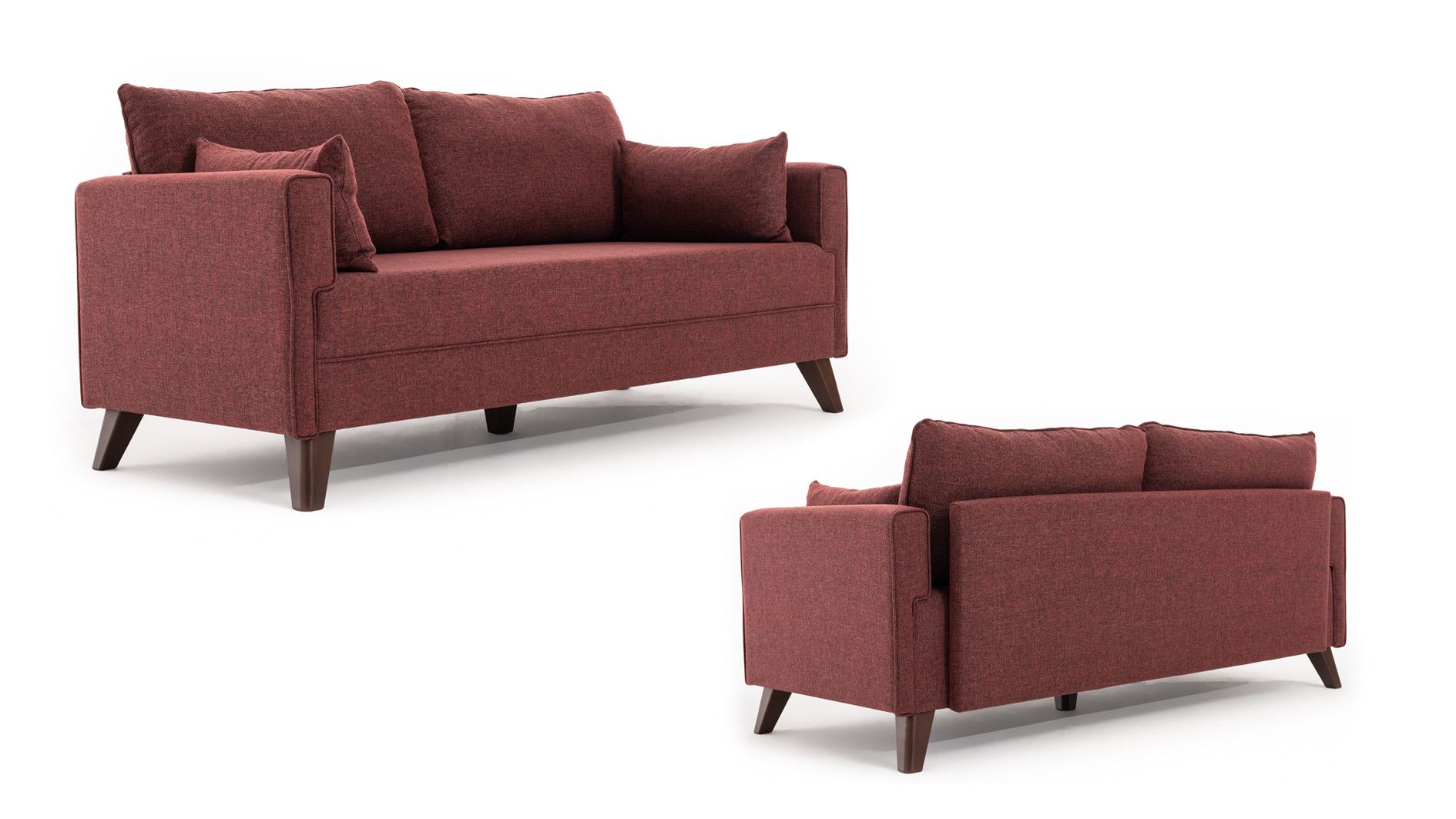 Canapea extensibila cu 3 locuri Bella Sofa Bed - Claret Red