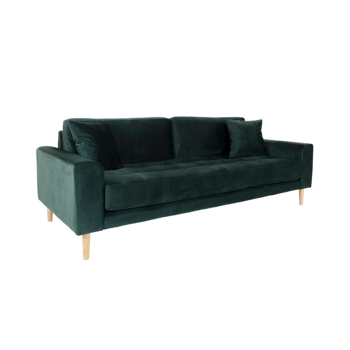 Canapea verde din catifea poliester 210 cm Lido House Nordic