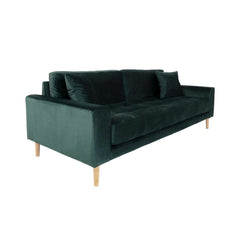 Canapea verde din catifea poliester 210 cm Lido House Nordic