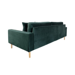 Canapea verde din catifea poliester 210 cm Lido House Nordic