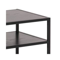 Comoda TV neagra din MDF melaminat si metal 120 cm Seaford Actona