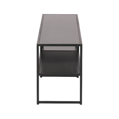 Comoda TV neagra din MDF melaminat si metal 120 cm Seaford Actona