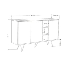 Comoda alba din PAL melaminat 142 cm Clara Decortie