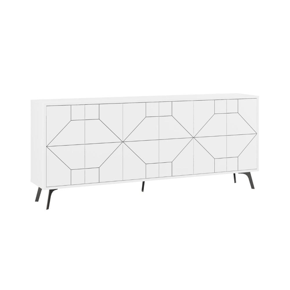 Comoda alba din PAL melaminat 183 cm Dune Decortie